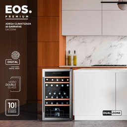 Adega Climatizada 33 Garrafas Dual Zone Eos Premium Compressor Eac33im 220v - 2