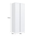 Ver imagem 4 de Guarda Roupas Infantil 2 Portas 80x45x195 cm Branco Completa Móveis
