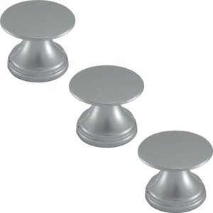 Conjunto de 3 Puxadores 199 Tucson Ponto Cromo Acetinado para Móveis Armários e Gavetas