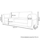 Ver imagem 4 de Sofa Jolie 3 Lugares 200cm Pes Boomerang Linho 213 Grigio Ezz