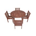 Ver imagem 1 de Conjunto Mesa e 4 Cadeiras em Madeira Maciça com Furo para Ombrelone