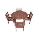 Ver imagem 2 de Mesa com 4 Cadeiras em Madeira Maciça com Furo para Ombrelone