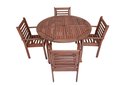 Ver imagem 2 de Mesa com 4 Cadeiras em Madeira Maciça com Furo para Ombrelone