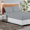 Lençol com Elástico Mias Fronha Jogo de Cama Queen.:cinza - 1