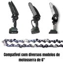 Ver imagem 6 de Corrente Mini Motosserra Eletrica 6 Polegadas 18 Dentes Portatil Reposiçao Ferramenta Obra Construça