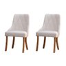 Cadeira de Jantar Lara Veludo Pérola com Pés em Madeira - 9