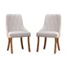 Cadeira de Jantar Lara Veludo Pérola com Pés em Madeira - 2