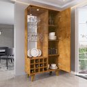 Ver imagem 2 de Cristaleira Elba com Led, Vidro e Soft Close Sala de Jantar - Naturalle