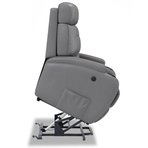 Poltrona do Papai Reclinável com Elevador Lift Pós Cirurgico em Corino Cor Cinza- Modelo Florença