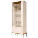 Ver imagem 1 de Cristaleira Sala de Estar Tucupí com 3 Portas e Pés de Metal Off White/nature/bronze