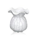 Ver imagem 1 de Vaso de Vidro Murano Trouxinha Veneza 12x14cm - Jolitex - Branco Leitoso