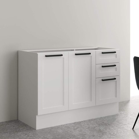 Armário de Cozinha Balcão 120cm com 2 Portas e 3 Gavetas Grazi Tecnomobili