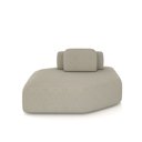 Ver imagem 1 de Sofá Ilha Dakota Chaise 168cm Modulado Encosto Almofada Solta Veludo Bege G33 - Gran Belo