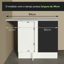 Ver imagem 7 de Balcão de Canto Madesa Agata 1 Porta Branco/Preto Cor:Branco/Preto