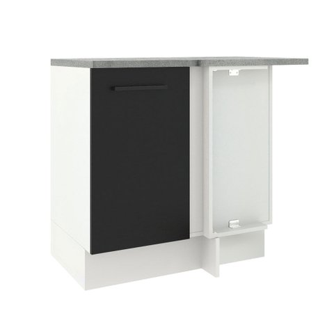 Balcão de Canto Madesa Agata 1 Porta Branco/Preto Cor:Branco/Preto
