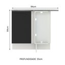 Ver imagem 2 de Balcão de Canto Madesa Agata 1 Porta Branco/Preto Cor:Branco/Preto