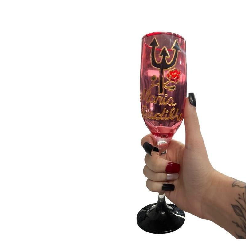 Taça Pomba Gira Vermelha Maria Padilha Cristal Luxo 150 Ml - 6