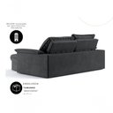 Ver imagem 6 de Sofá com Chaise Ravena 3 Lugares Retrátil 180cm Preto Suede