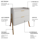 Ver imagem 2 de Kit 2 Mesas de Cabeceiras Retrô com 2 Gavetas Asher 63cm - Branco