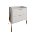 Ver imagem 3 de Kit 2 Mesas de Cabeceiras Retrô com 2 Gavetas Asher 63cm - Branco