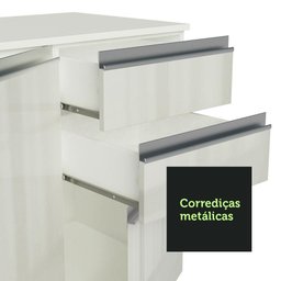 Armário de Cozinha Completa de Canto 100% MDF 447cm Frentes Branco Brilho Smart Madesa 02 - 9