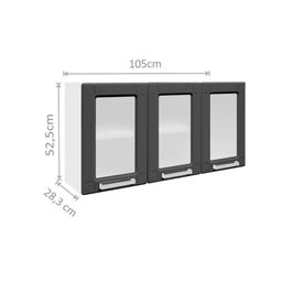 Cozinha Modulada Múltipla 4pçs (2 Armários + 1 Balcão + 1 Paneleiro) C4p80 Branco/preto - 3