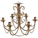 Ver imagem 1 de Lustre Moderno Dourado em Ferro Artesanal para Iluminação de Sala Rústica