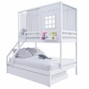 Ver imagem 2 de Treliche Casinha Reta Casal/ Solteiro com Cortina Madeira Maciça Branco Housin