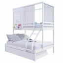 Ver imagem 5 de Treliche Casinha Reta Casal/ Solteiro com Cortina Madeira Maciça Branco Housin