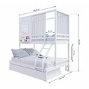 Ver imagem 4 de Treliche Casinha Reta Casal/ Solteiro com Cortina Madeira Maciça Branco Housin