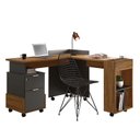 Ver imagem 1 de Conjunto de Mesa Para Escritório Estudos Alessa M1 M2 Lukaliam Amêndoa/Chumbo