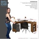 Ver imagem 4 de Conjunto de Mesa Para Escritório Estudos Alessa M1 M2 Lukaliam Amêndoa/Chumbo