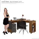 Ver imagem 3 de Conjunto de Mesa Para Escritório Estudos Alessa M1 M2 Lukaliam Amêndoa/Chumbo