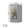 Balcão de Cozinha 40cm 1 Porta Henn Nova York Cinza Hp - 2