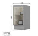 Ver imagem 2 de Balcão de Cozinha 40cm 1 Porta Henn Nova York Cinza Hp