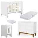 Ver mais imagens de Quarto de Bebê Berço Evolution + Cômoda 6 Gvts + 02 Colchões Branco