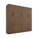 Ver imagem 1 de Guarda Roupa Casal Mônaco 6 Portas 12 Gavetas Mdf Castanho