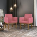 Ver imagem 1 de Kit 02 Poltronas Decorativa Reforçada Rosa - Balaqui Decor