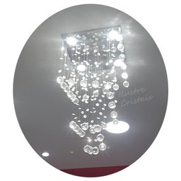 Lustre para Sala de Cristal Legítimo K9 Base Inox 40 Cm Alt - 2