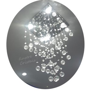 Lustre para Sala de Cristal Legítimo K9 Base Inox 40 Cm Alt