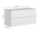 Ver imagem 3 de Mesa de Cabeceira Eros 60cm Parede Suspenso 2 Gavetas