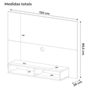 Ver imagem 3 de Painel Suspenso para Tv 50 Pol 120 Cm Cinamomo Off White Arly