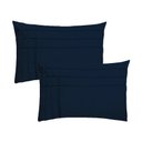Ver imagem 1 de Kit 2 Capas para Almofada Drapeada Line T Retangular em Veludo Várias Cores Cor:azul Marinho