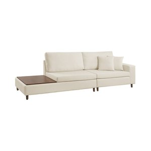 Sofá Living Lotus com Apoio Lateral Esquerda 2,40m em Linho