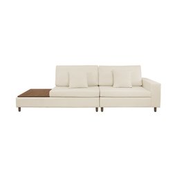 Sofá Living Lotus com Apoio Lateral Esquerda 2,40m em Linho - 3