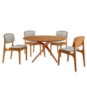 Ver imagem 2 de Sala de Jantar Mesa Ballare 135cm Tampo Laminado Redondo com 4 Cadeiras Malta
