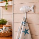 Ver imagem 2 de Gancho Peixe Cabideiro de Parede Porta Toalha para Roupas Bolsas e Acessorios Branco