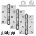 Ver imagem 4 de Dobradiça para Porta Pado 4" com Rolamento 4030 Embutir 60kg Inox Escovado com 3 Peças