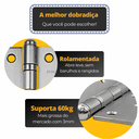 Ver imagem 7 de Dobradiça para Porta Pado 4" com Rolamento 4030 Embutir 60kg Inox Escovado com 3 Peças