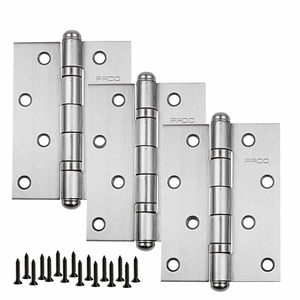 Dobradiça para Porta Pado 4" com Rolamento 4030 Embutir 60kg Inox Escovado com 3 Peças